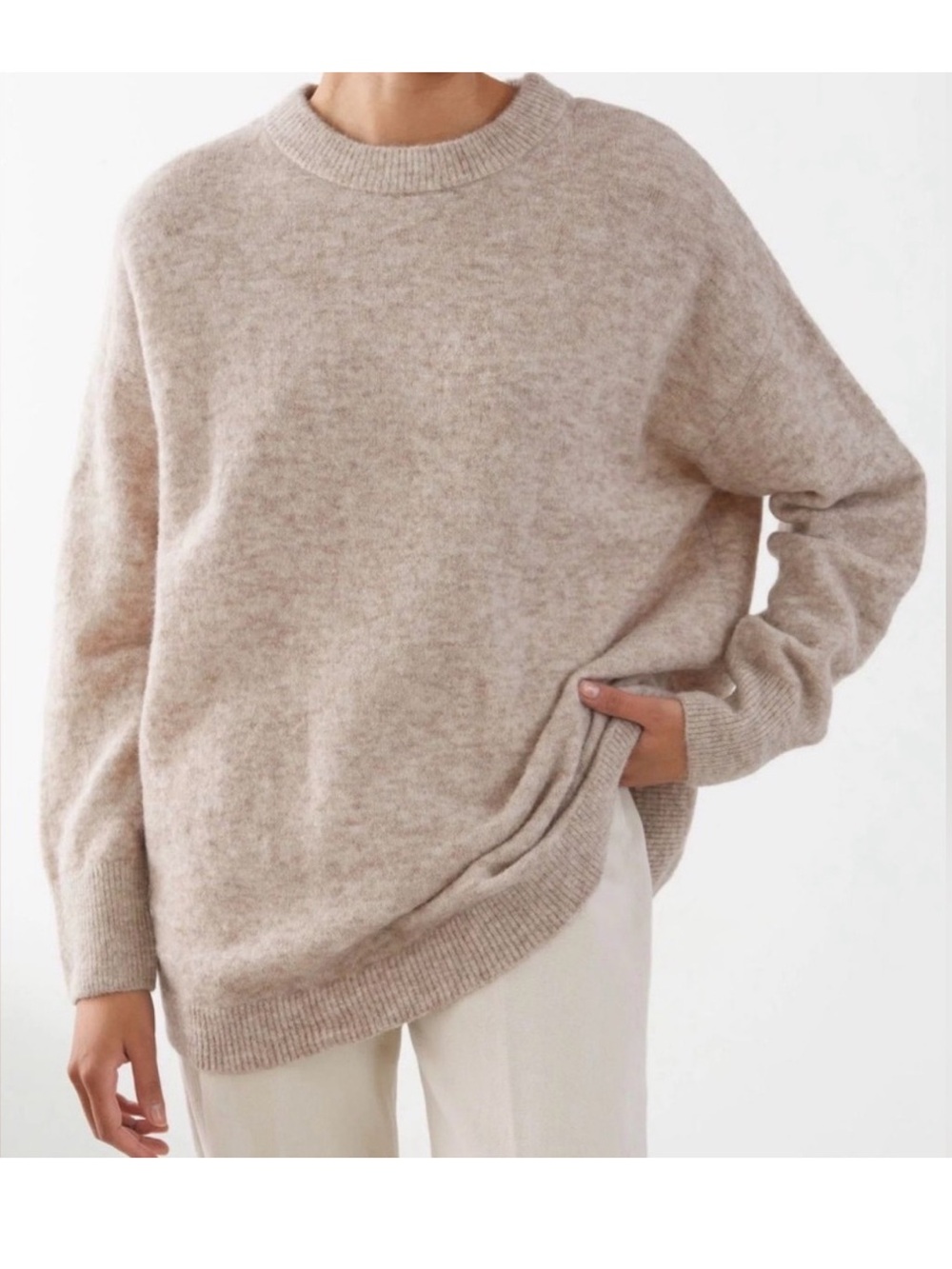& Other Stories Tan Alpaca Blend Crewneck Sweater | Size XS